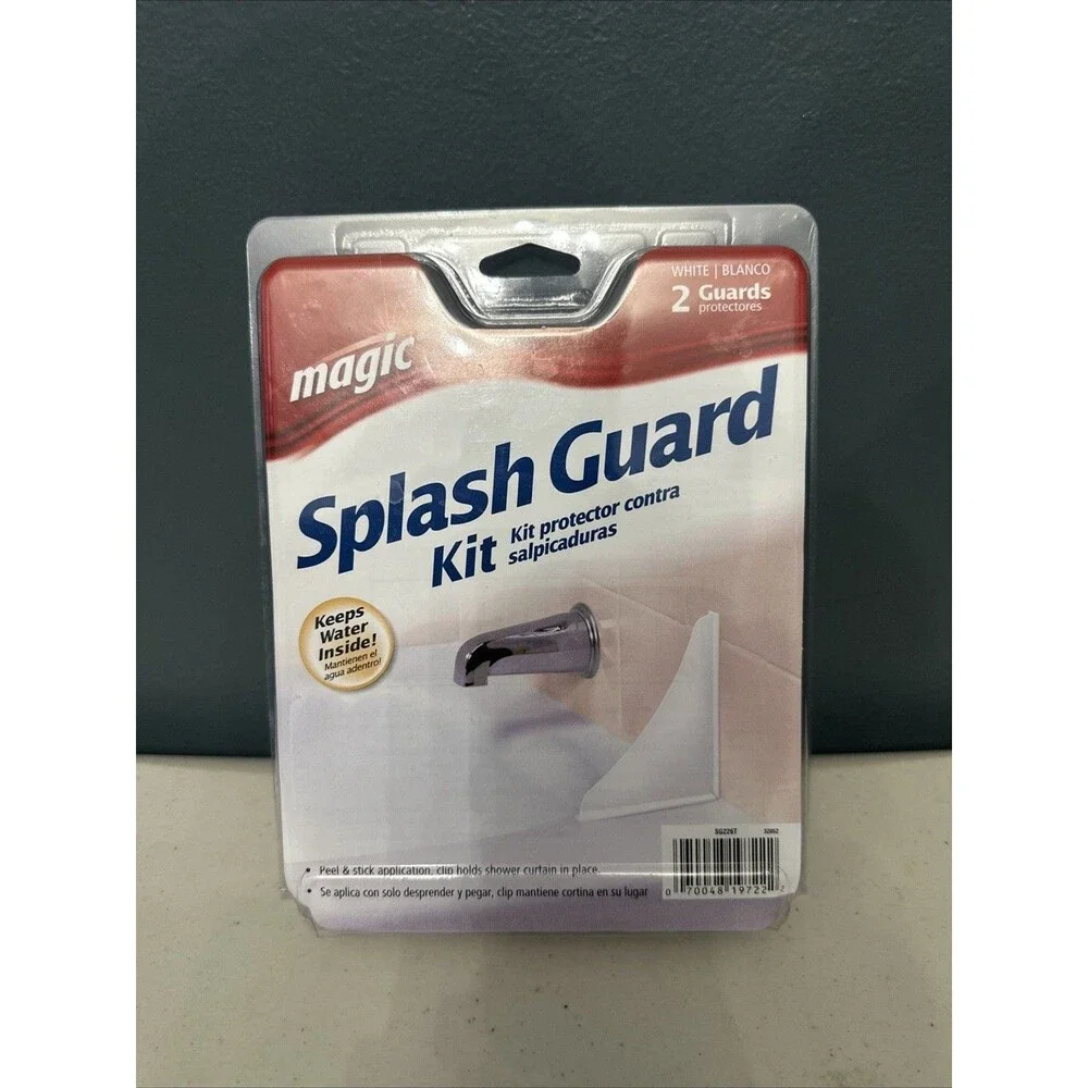 Magic White Tub & Shower Splash Guard 2 Count Magic Kit NEW NEVER OPENED